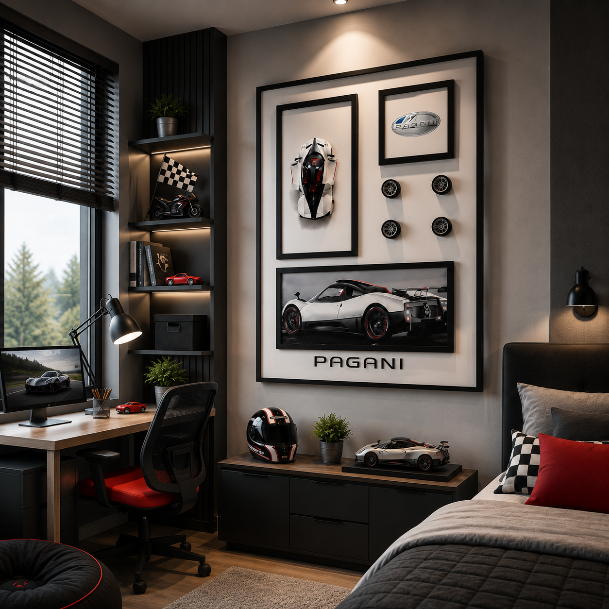 RC Racing Cars Premium Wall Painting – Pagani Supercar Luxury Automotive Art (80×60 cm)