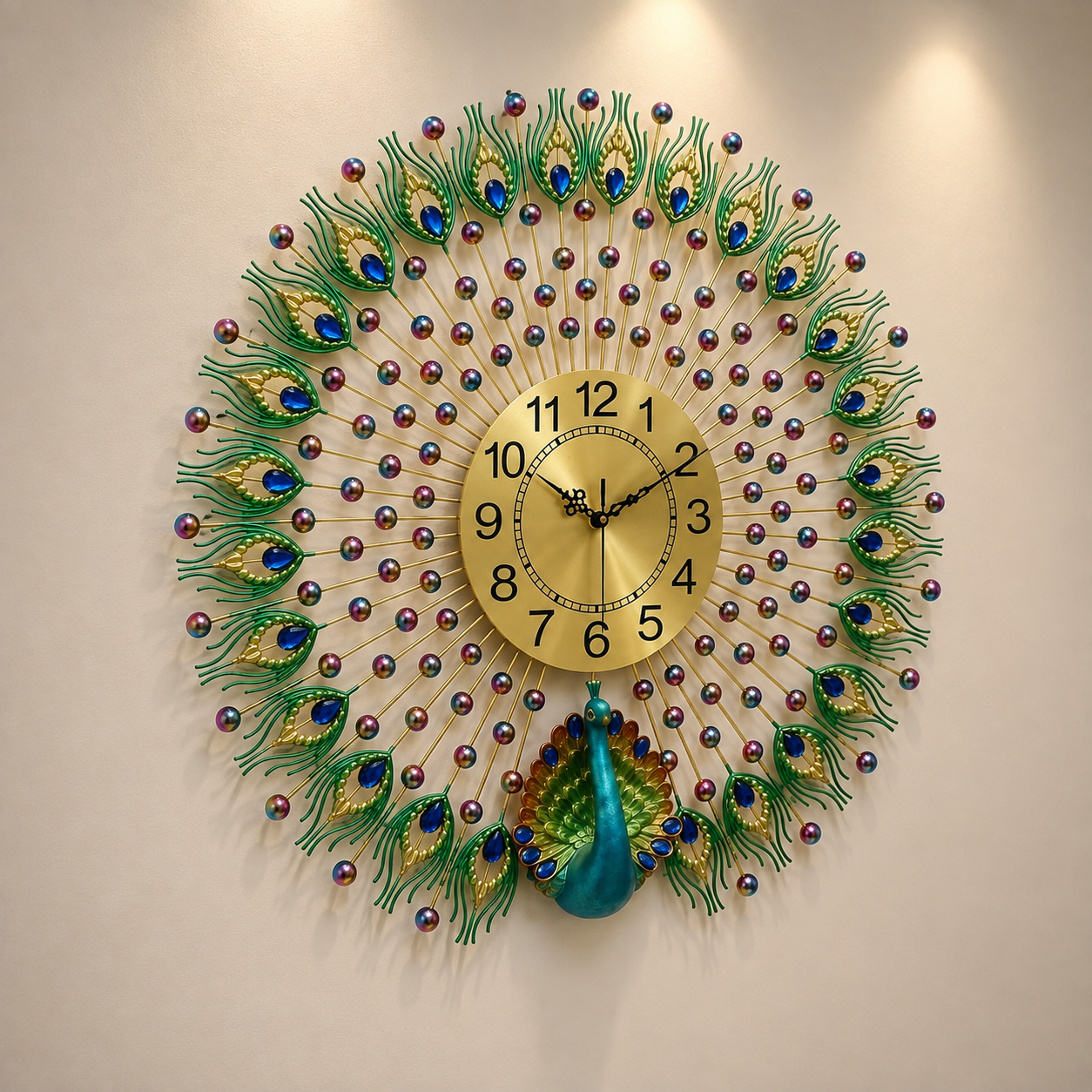 Peacock wall clock