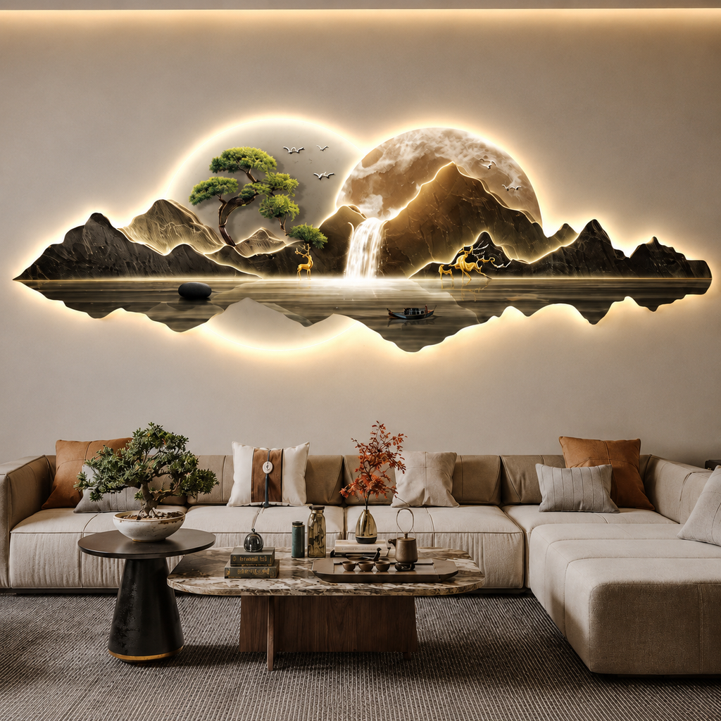 Luxury 3D Crystal Wall Decor with LED Lights