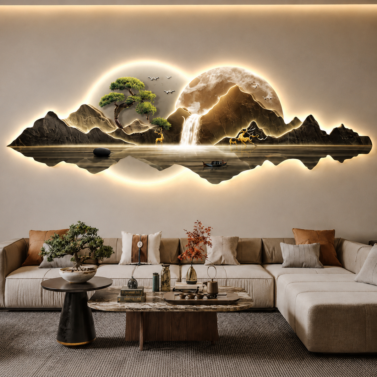 Luxury 3D Crystal Wall Decor with LED Lights