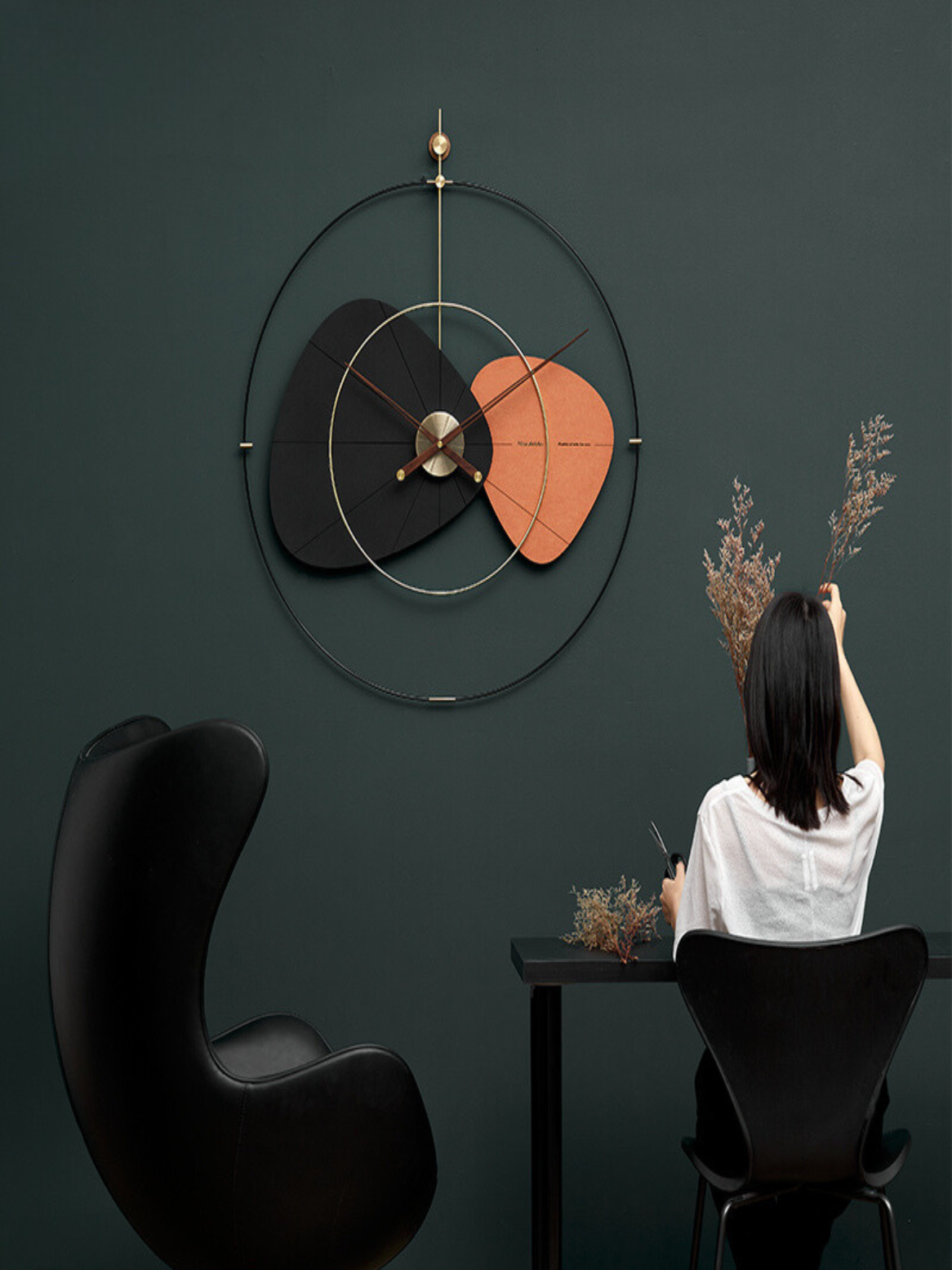 PVD wall clock An Allegory of Calm Luxe Wall Clock Style 2