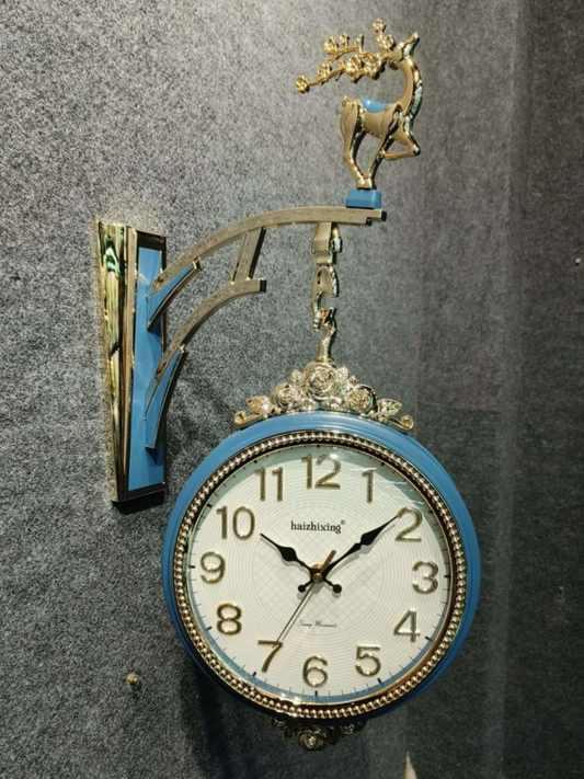 Dual Dial Hanging Clock Modern Double Sided Clock