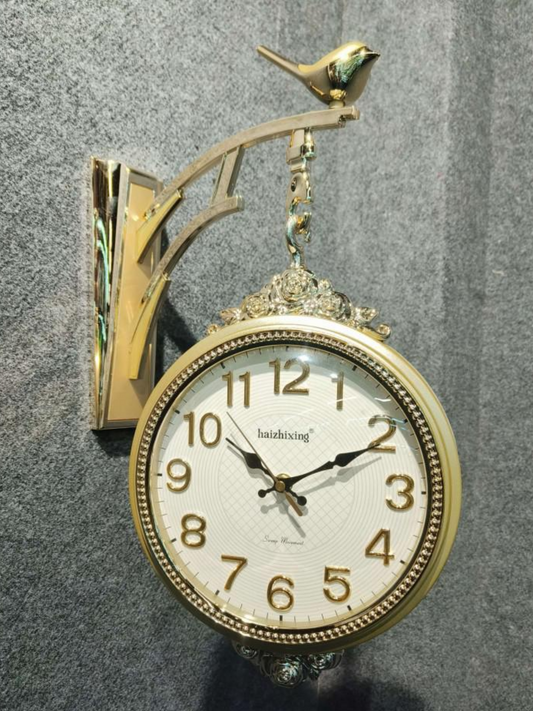 Dual Dial Hanging Clock HDC Modern Double-Sided Vintage Style Station Clock