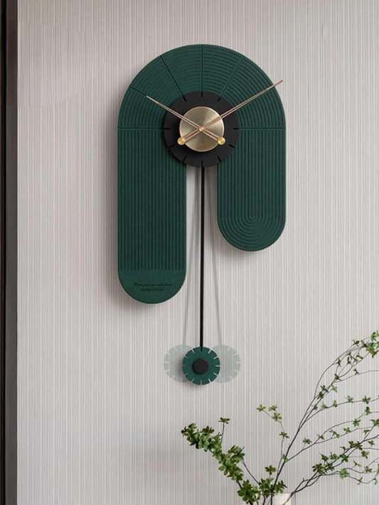 PVD wall clock luxurious Clock Modern Snail Style 6 in Green