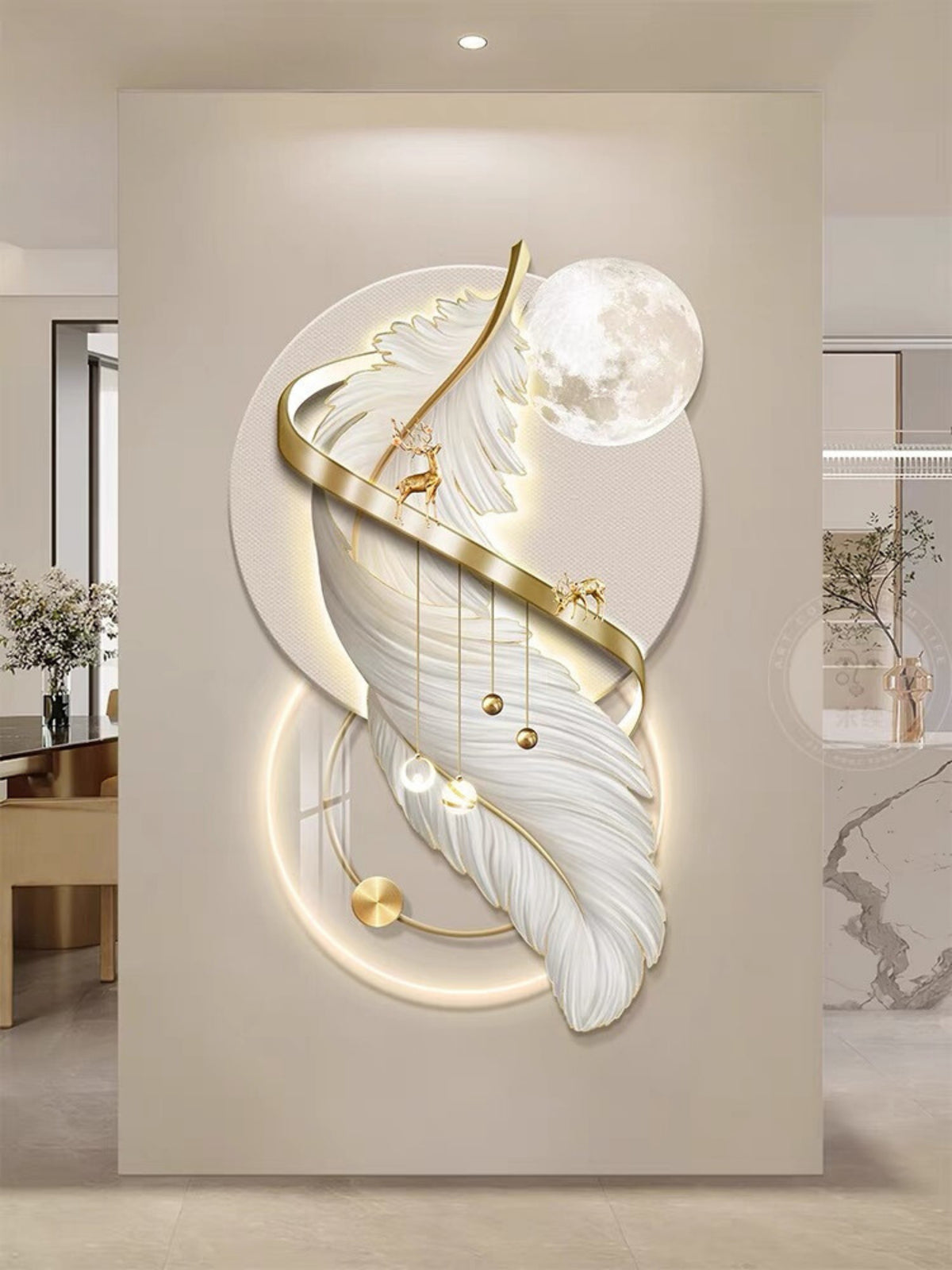 LED Crystal Paintings 3d Modern Crystal Wall Art For Wall Decor With LED Lights