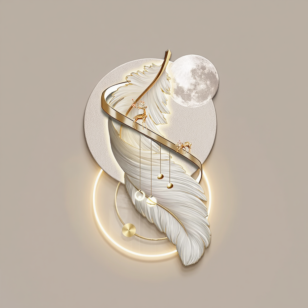 3D Crystal wall decor with LED light