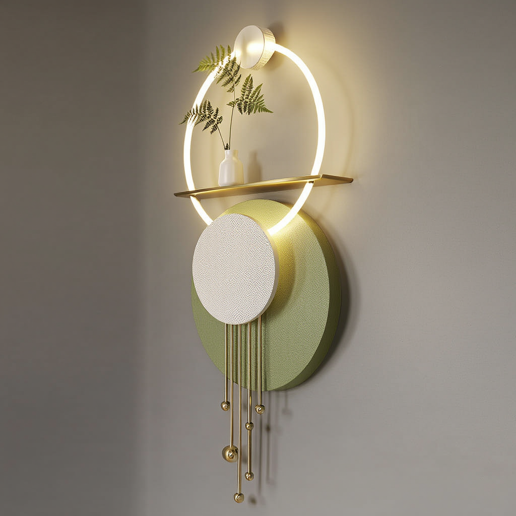 LED Metal Art Decor Metal Wall Art Sculpture Wall Hanging Abstract Showpiece with LED Light Inside Creative Landscape