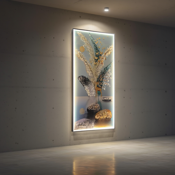 LED Crystal Painting Porcelain Decoration Painting Remote Control Wall Art Hanging Painting