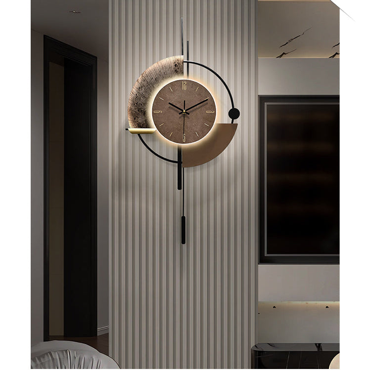 Metal wall clock with led lights