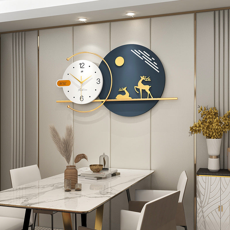 Metal Wall Clocks Modern Minimalist Creative Deer Wall Clock