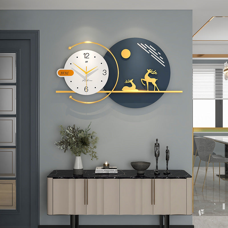 Metal Wall Clocks Modern Minimalist Creative Deer Wall Clock