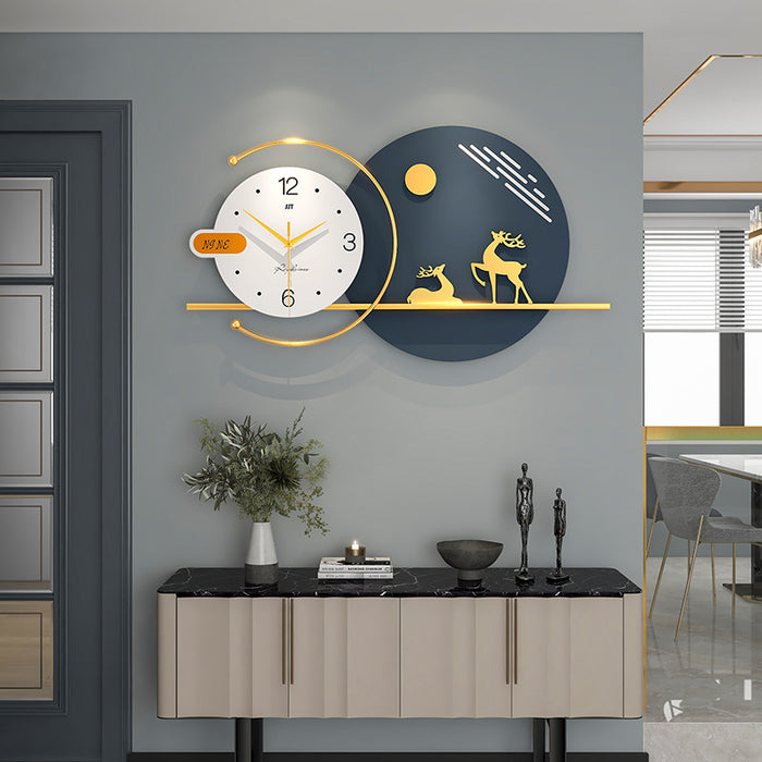 Metal Wall Clocks Modern Minimalist Creative Deer Wall Clock