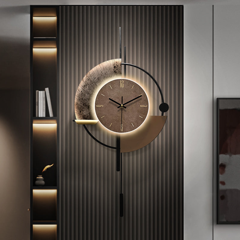 Metal wall clock with led lights