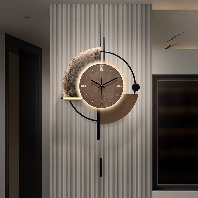 Metal wall clock with led lights