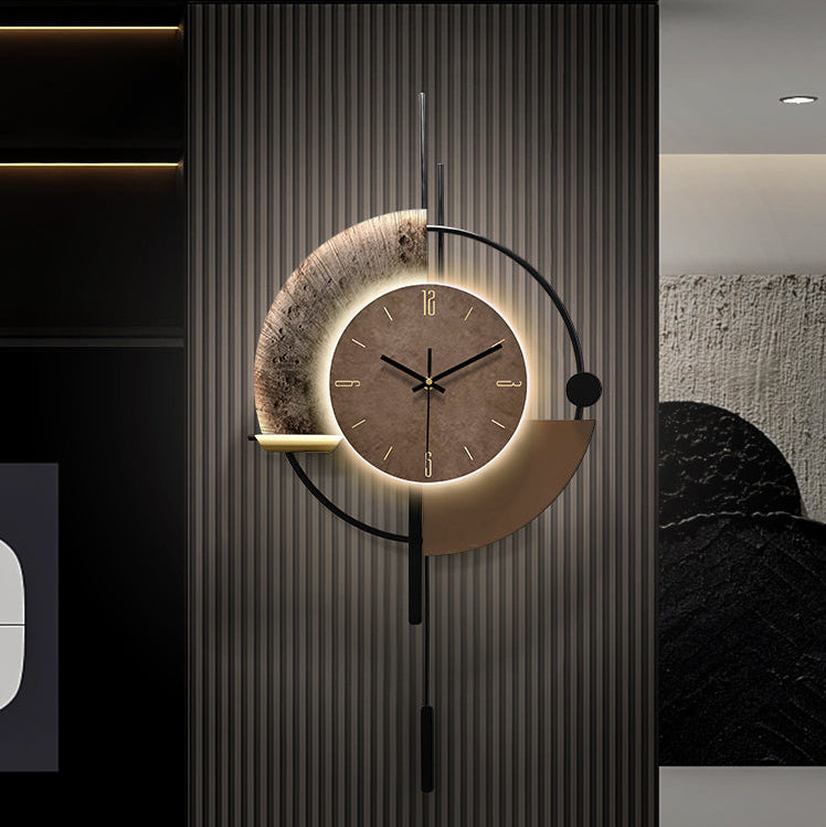 Metal wall clock with led lights