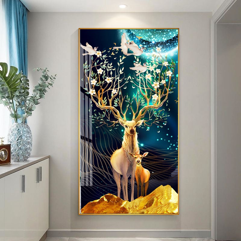 Modern Crystal Painting with Metal Frame
