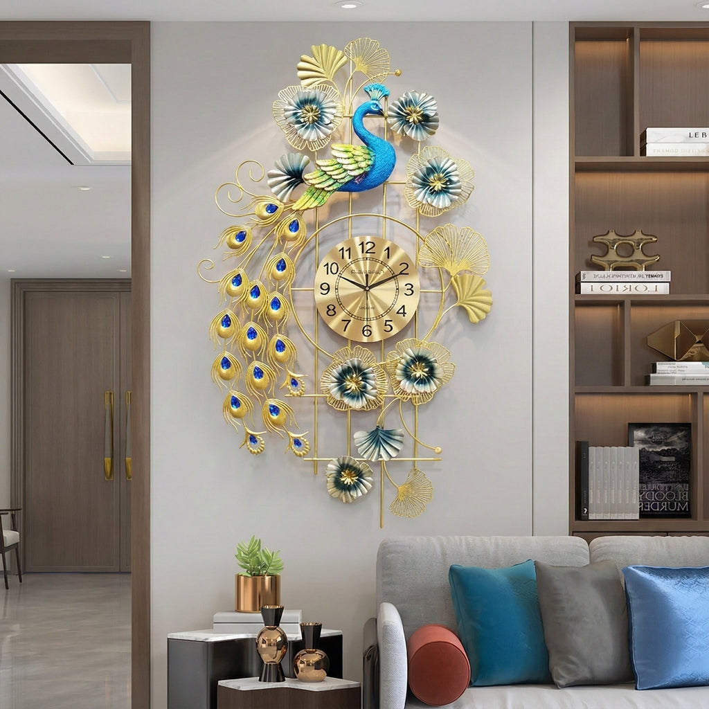Peacock clock