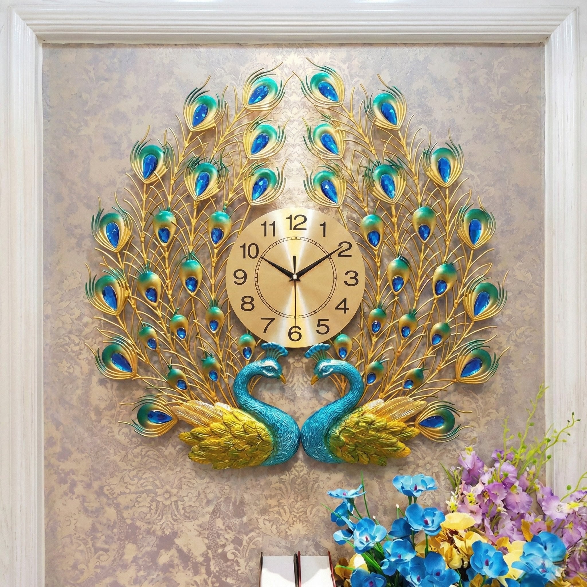 Peacock clock