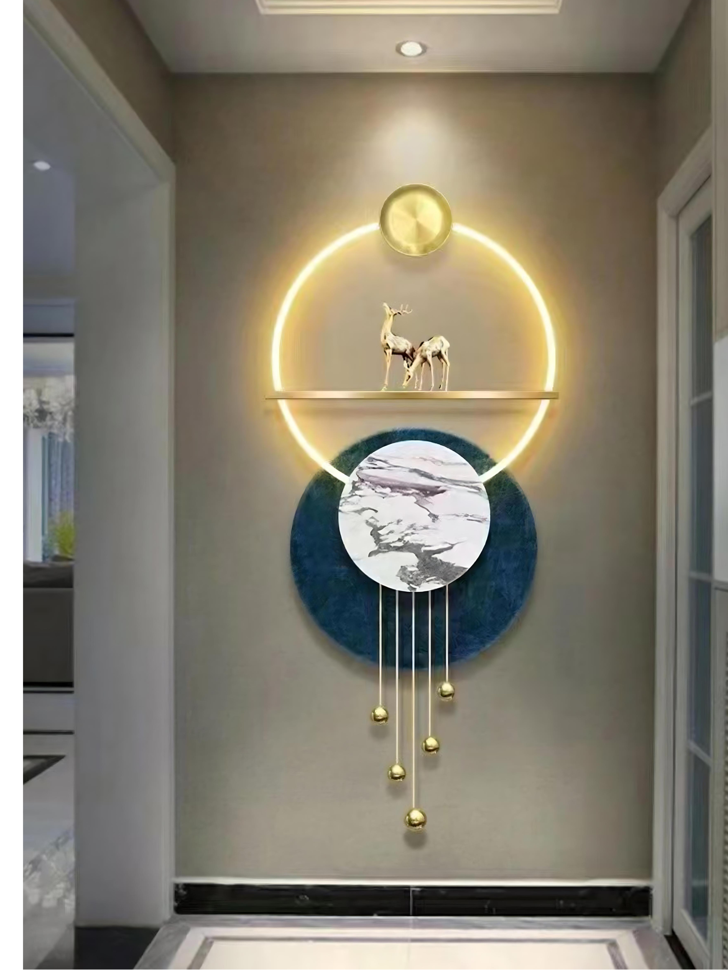 LED Metal Art Decorative Deer Large Metal Wall Hanging Decor With Backlight