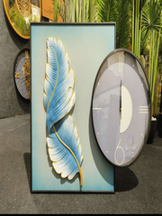 Premium Wall Clocks Azure Feather Rhapsody Artistic Wall Clock Abstract designs