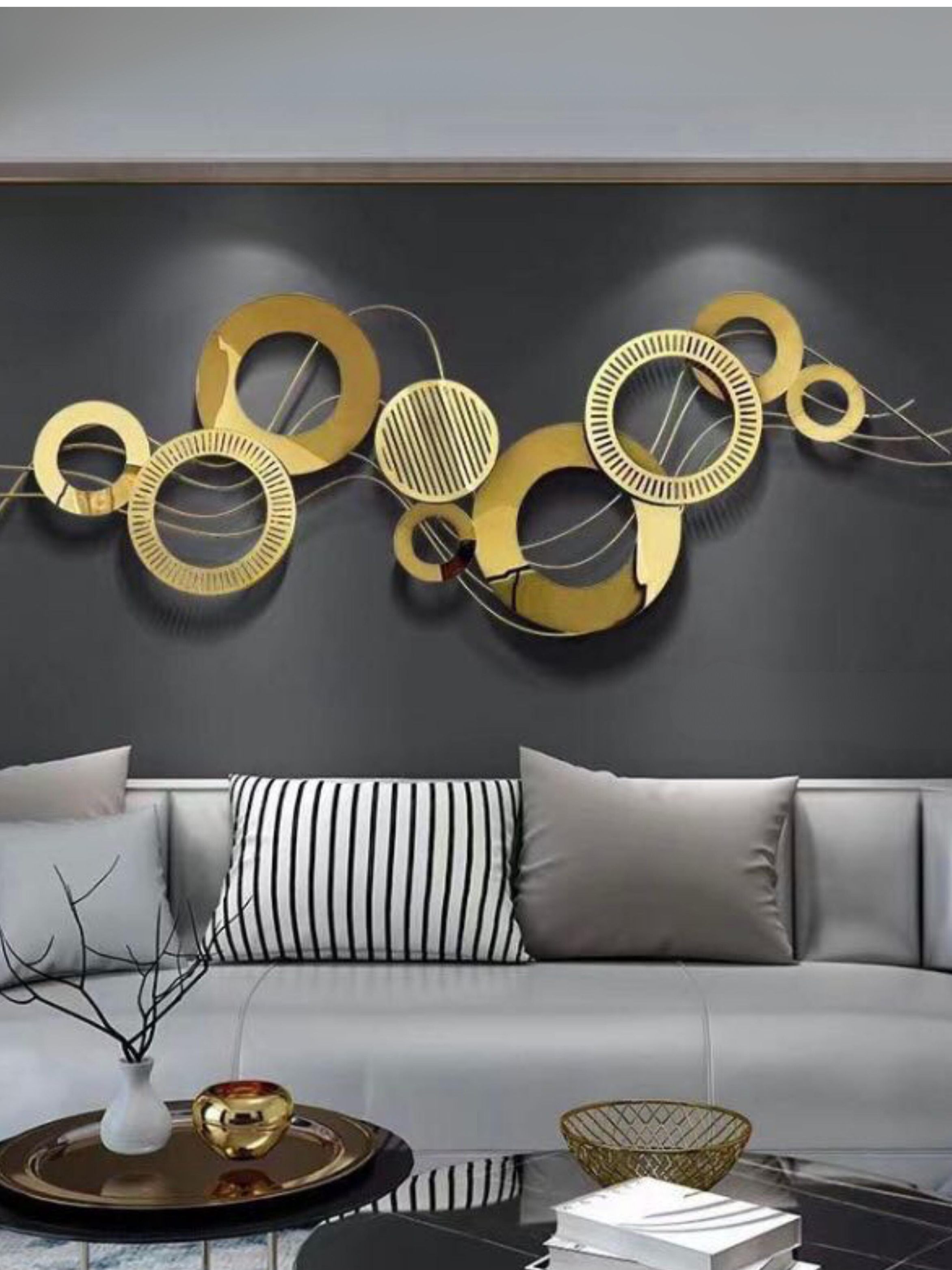 Metal Wall Art Three-Dimensional Living Room Gold Metal Wall Hanging Decor