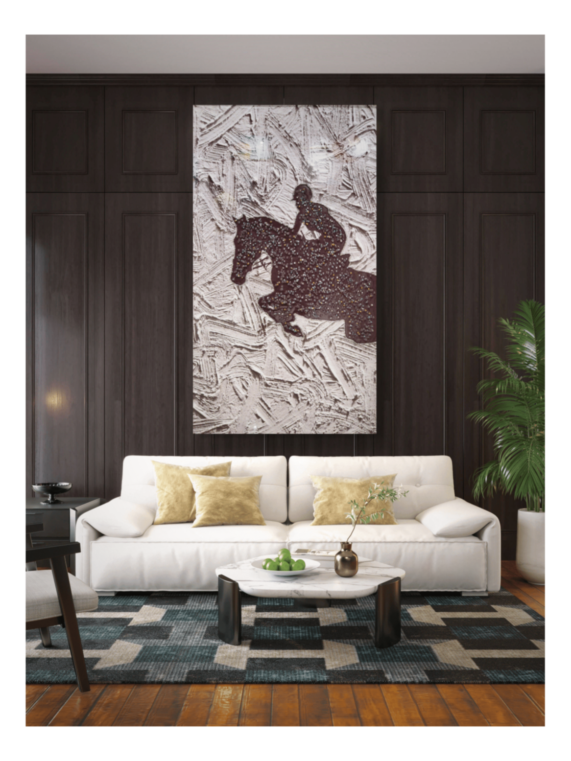 Crystal Paintings Equestrian Sparkle Hand-Embellished Crystal Horse Painting