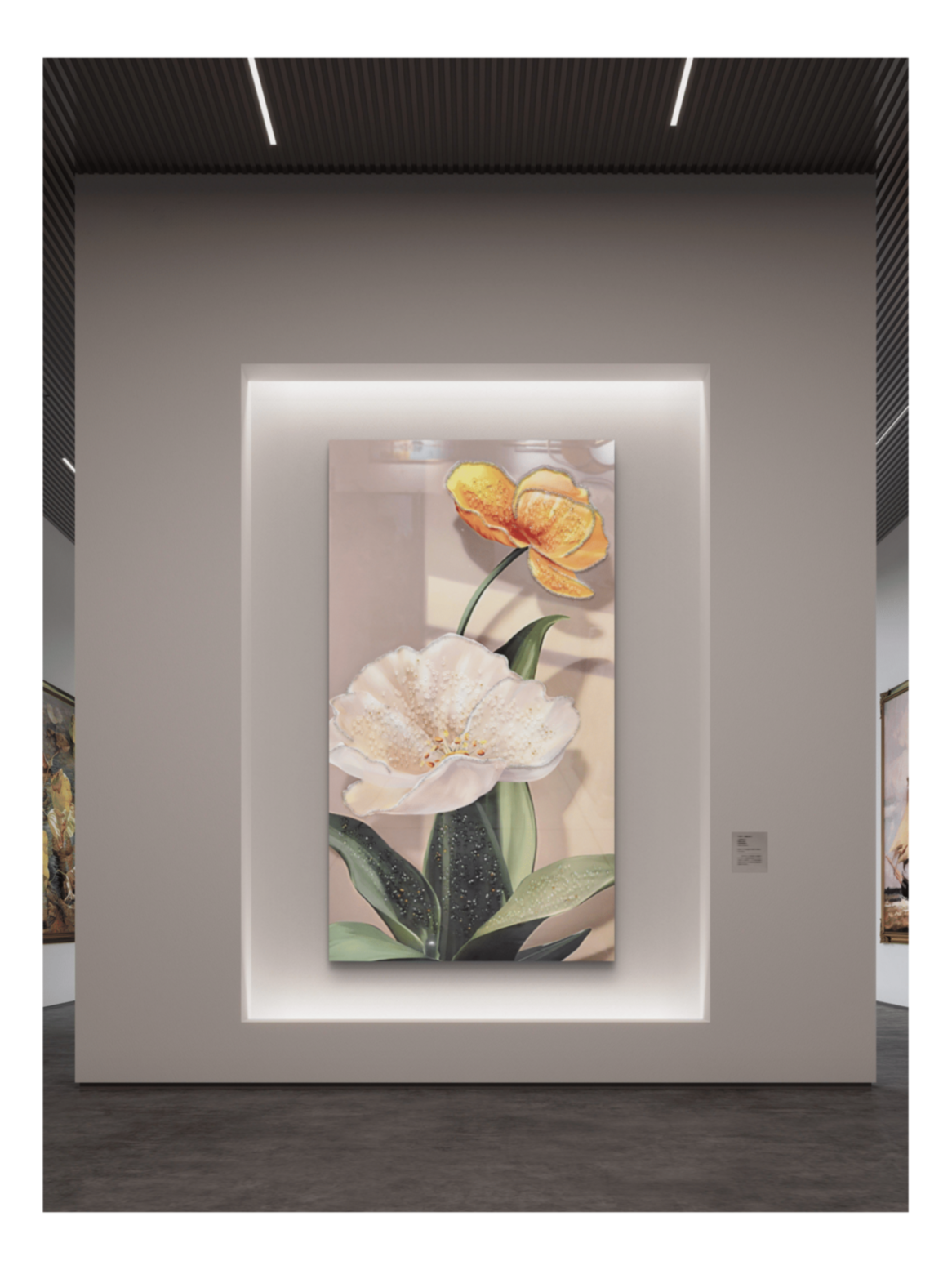 Crystal Paintings Glistening Bloom Hand-Embellished Crystal Floral Paintings