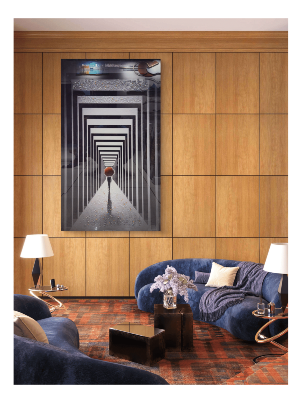 Crystal Paintings Infinite Reflections Crystal Embellished Perspective Painting