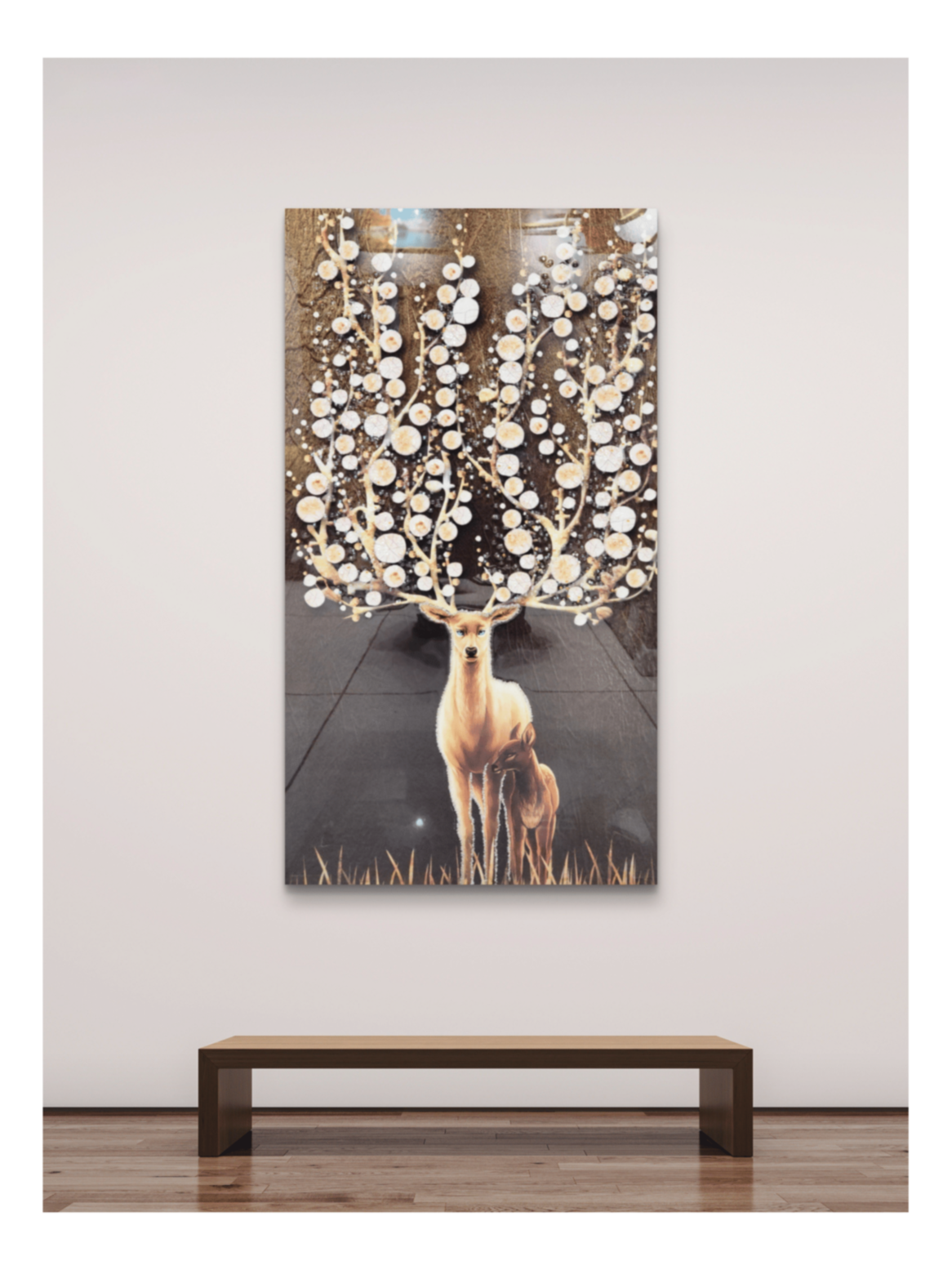 Crystal Paintings Majestic Stag and Fawn Crystal Embellished Painting