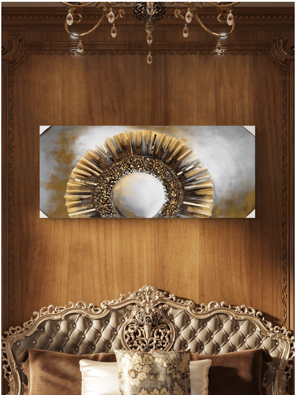 Canvas Paintings Metallic Sunburst Abstract Canvas Art