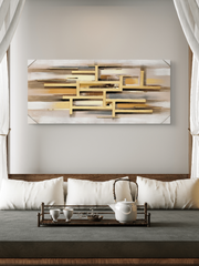 Canvas Paintings Modern Abstract Gold Intersections