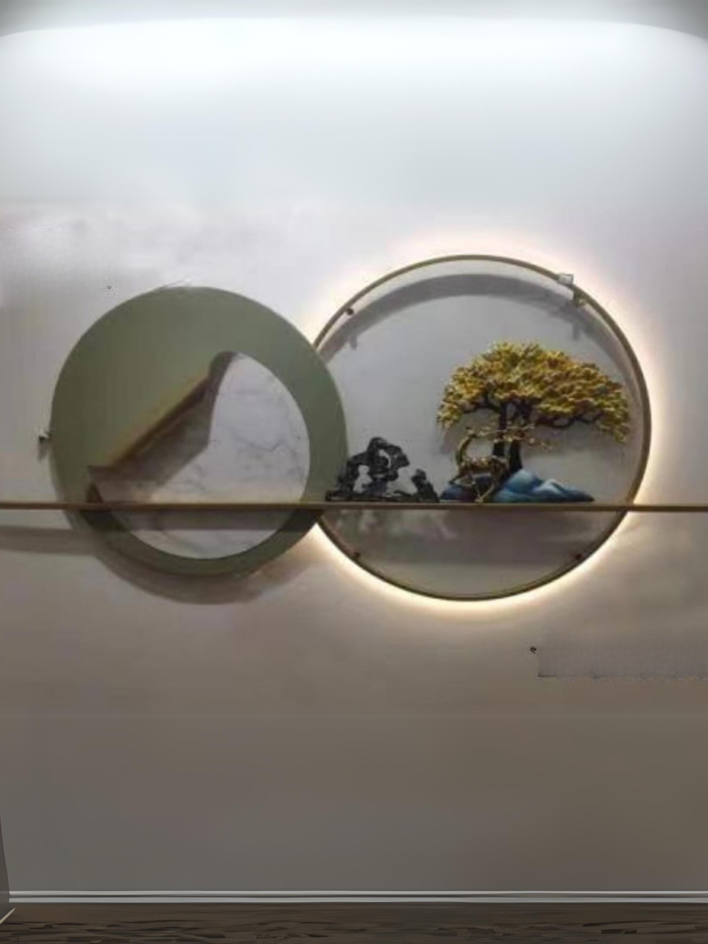 LED Metal Art Modern Wall Picture Light Inside Creative Chinese Landscapes