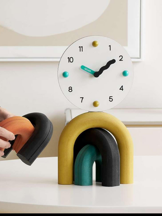 PVD wall clock Nordic Art Arch Design Table Clock