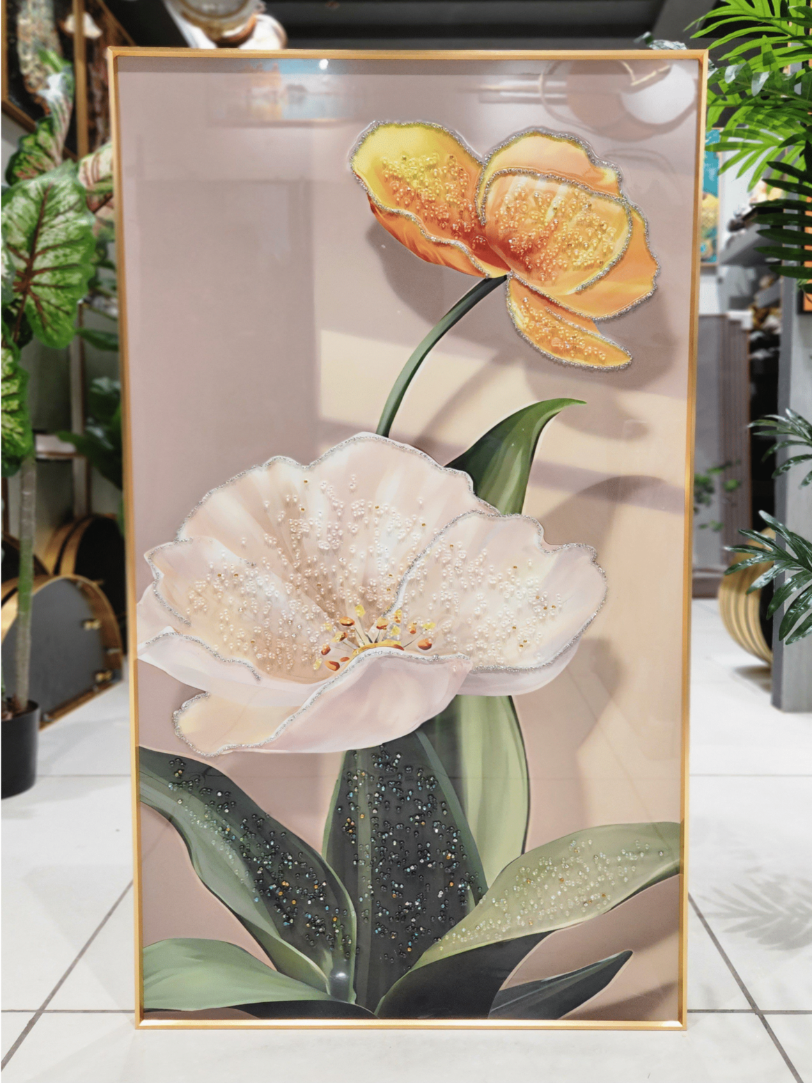 Crystal Paintings Glistening Bloom Hand-Embellished Crystal Floral Paintings