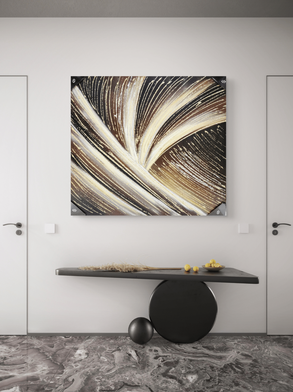 Canvas Paintings Ethereal Sweep Abstract Textured Canvas Art in Neutral Tones