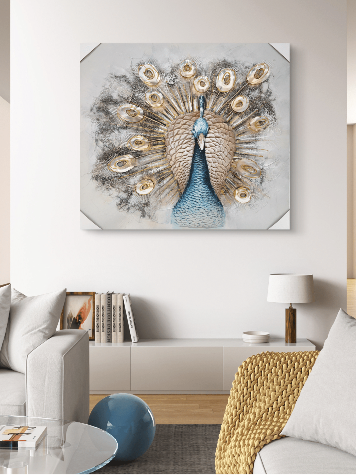Canvas Paintings Iridescent Display Majestic Peacock Canvas Arts