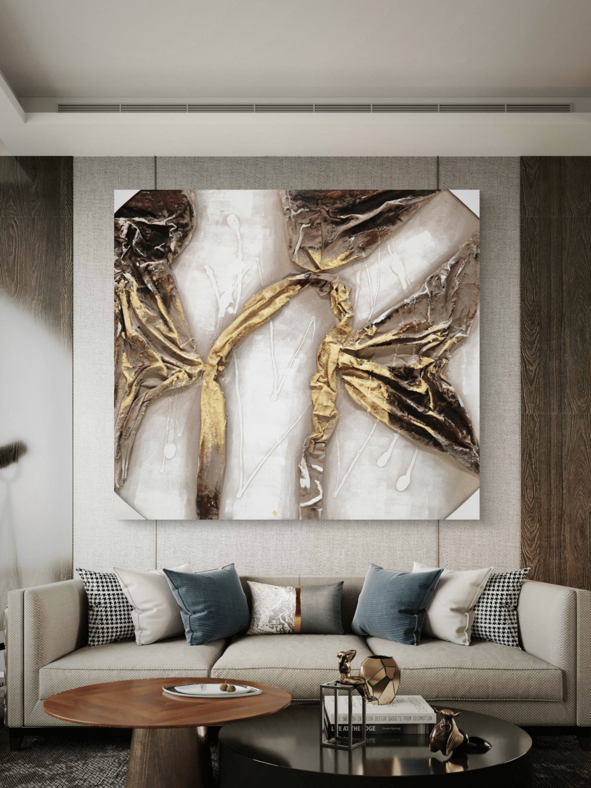 Canvas Paintings Sculpted Luminescence Abstract Metallic Texture Canvas Arts