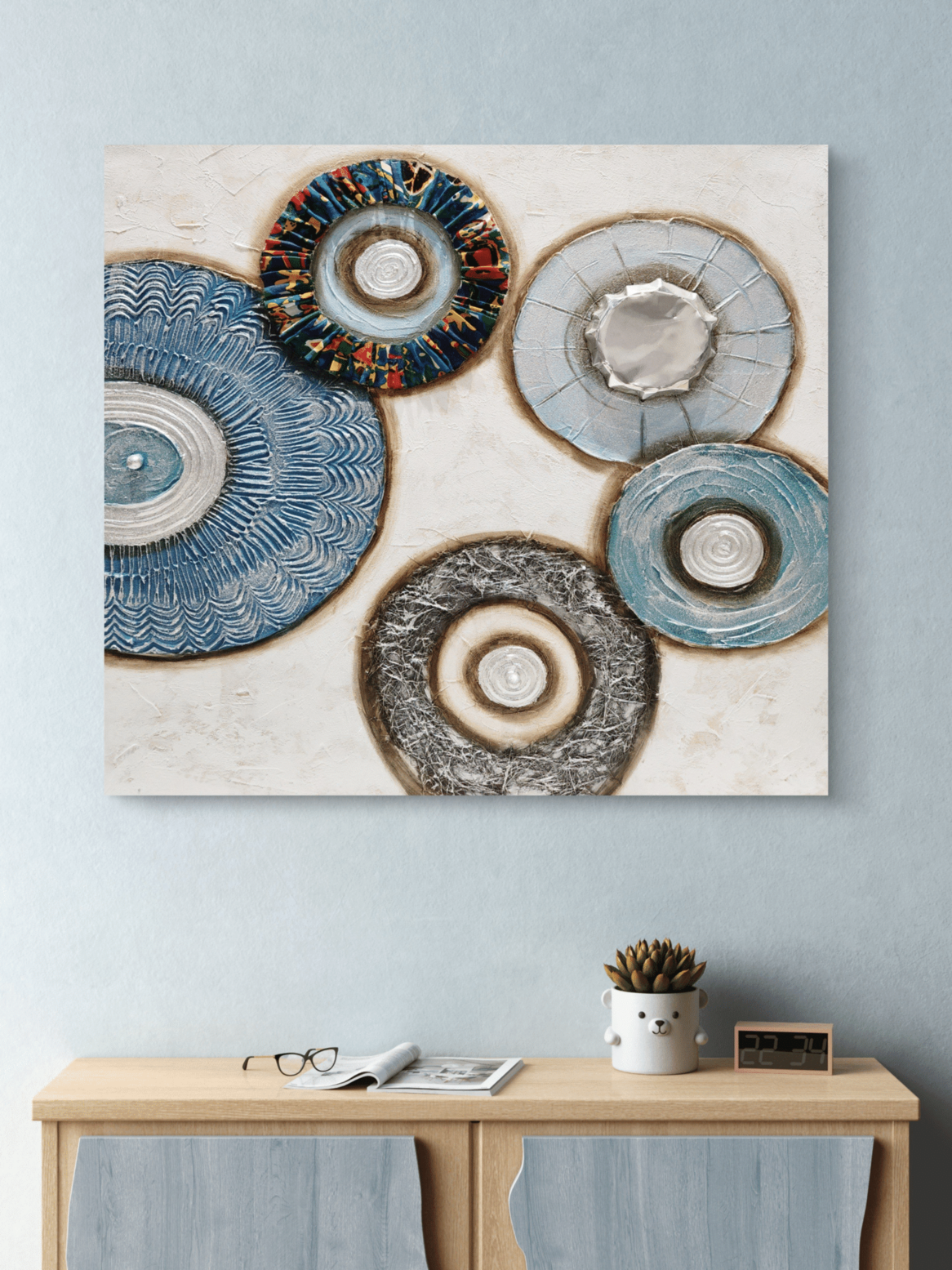Canvas Paintings Concentric Rhythms Textured Circular Abstract Canvas Arts