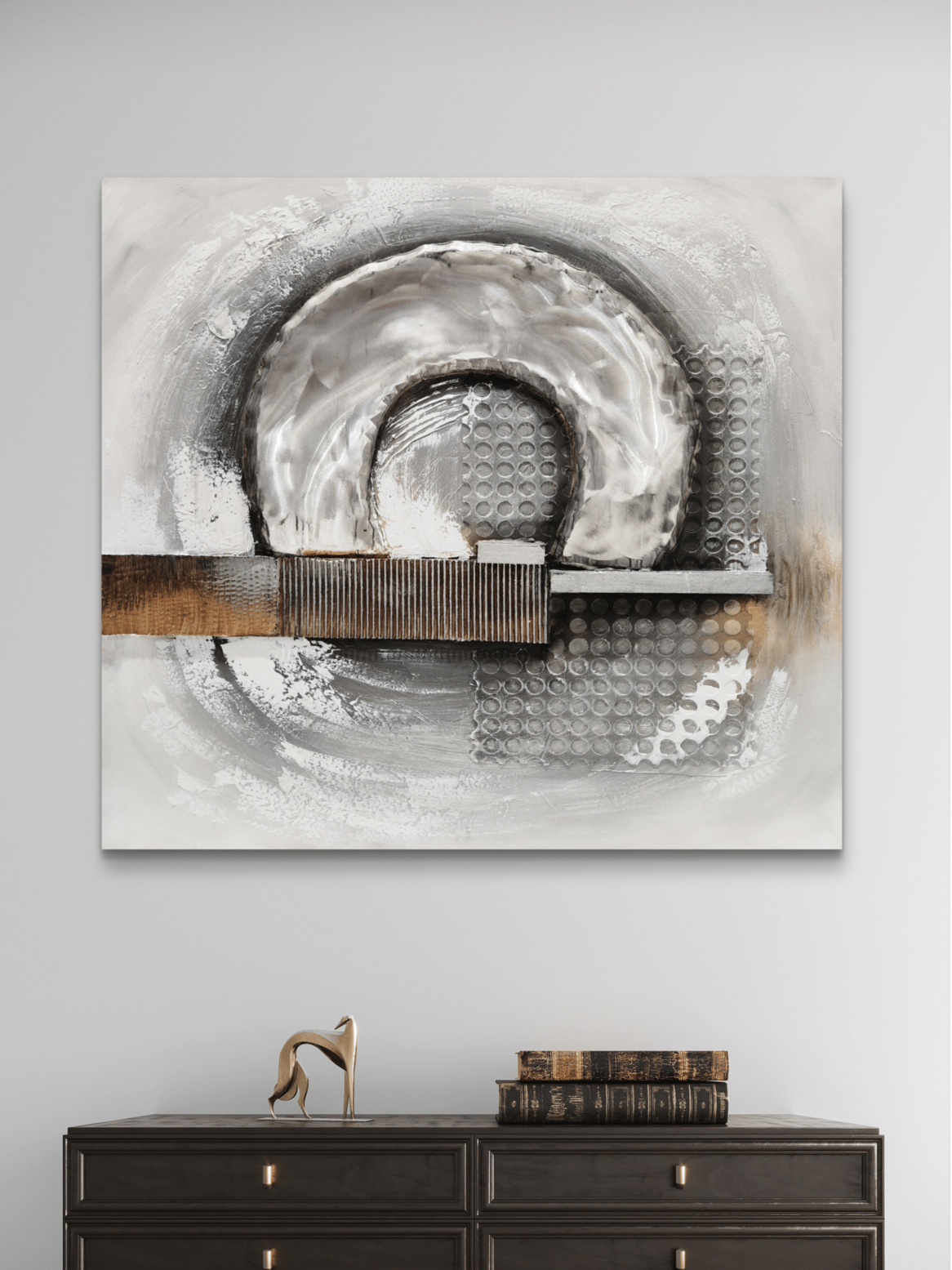 Canvas Paintings Lunar Echoes Textured Abstract Embossed Canvas Arts