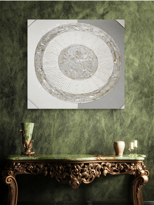 Canvas Paintings Glimmering Celestial Radiance Textured Circular Canvas Arts