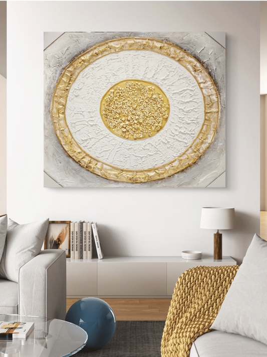 Canvas Paintings Gilded Radiance Circular Canvas Arts