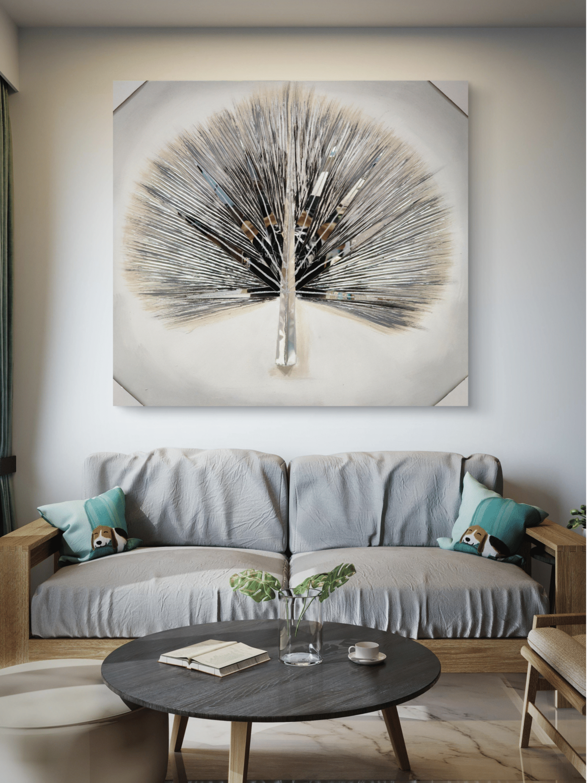 Canvas Paintings Textured Radiating Lines Abstract Tree Canvas Arts