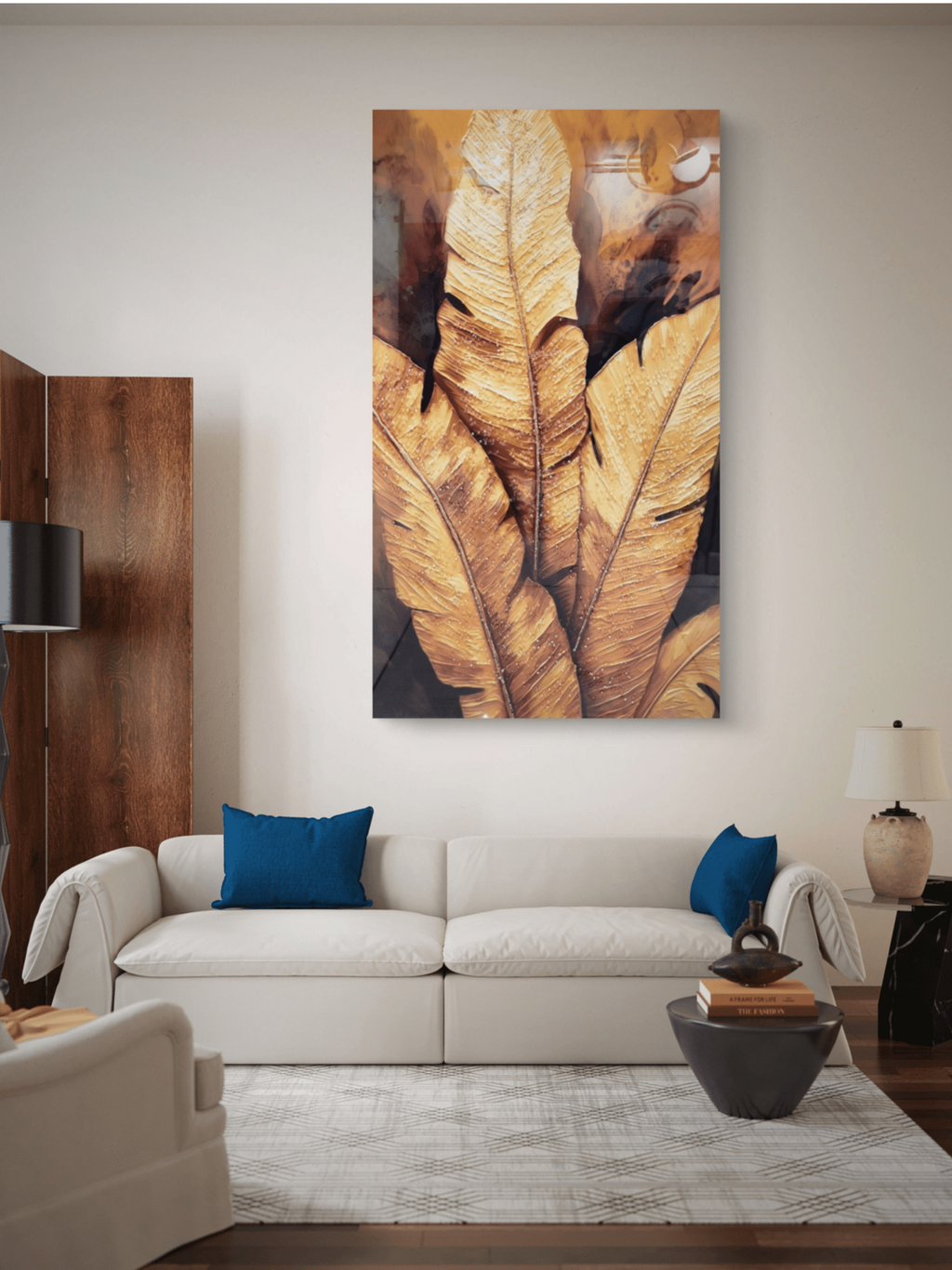 Crystal Paintings Opulent Golden Leaves Crystal Paintings