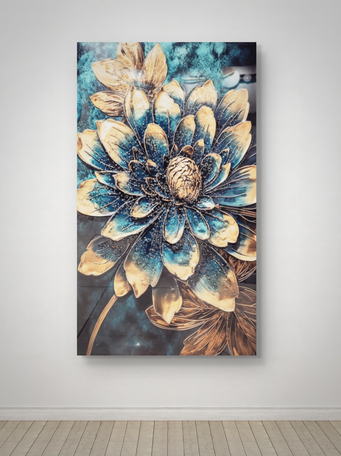 Crystal Paintings Azure Bloom Gilded Lotus Crystal Paintings