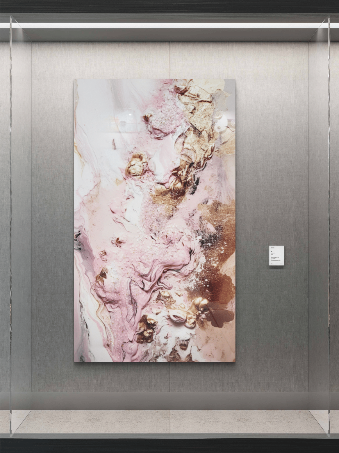 Crystal Paintings Ethereal Flow: Rose Gold Lumina Crystal Arts