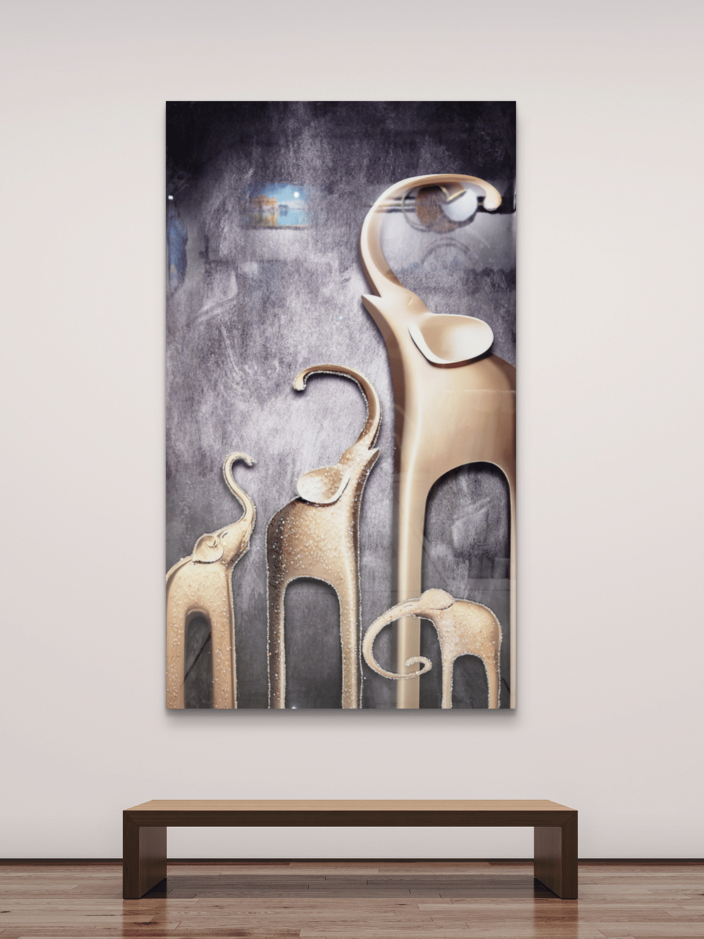 Crystal Paintings Golden Herd Jeweled Elephant Family Crystal Art