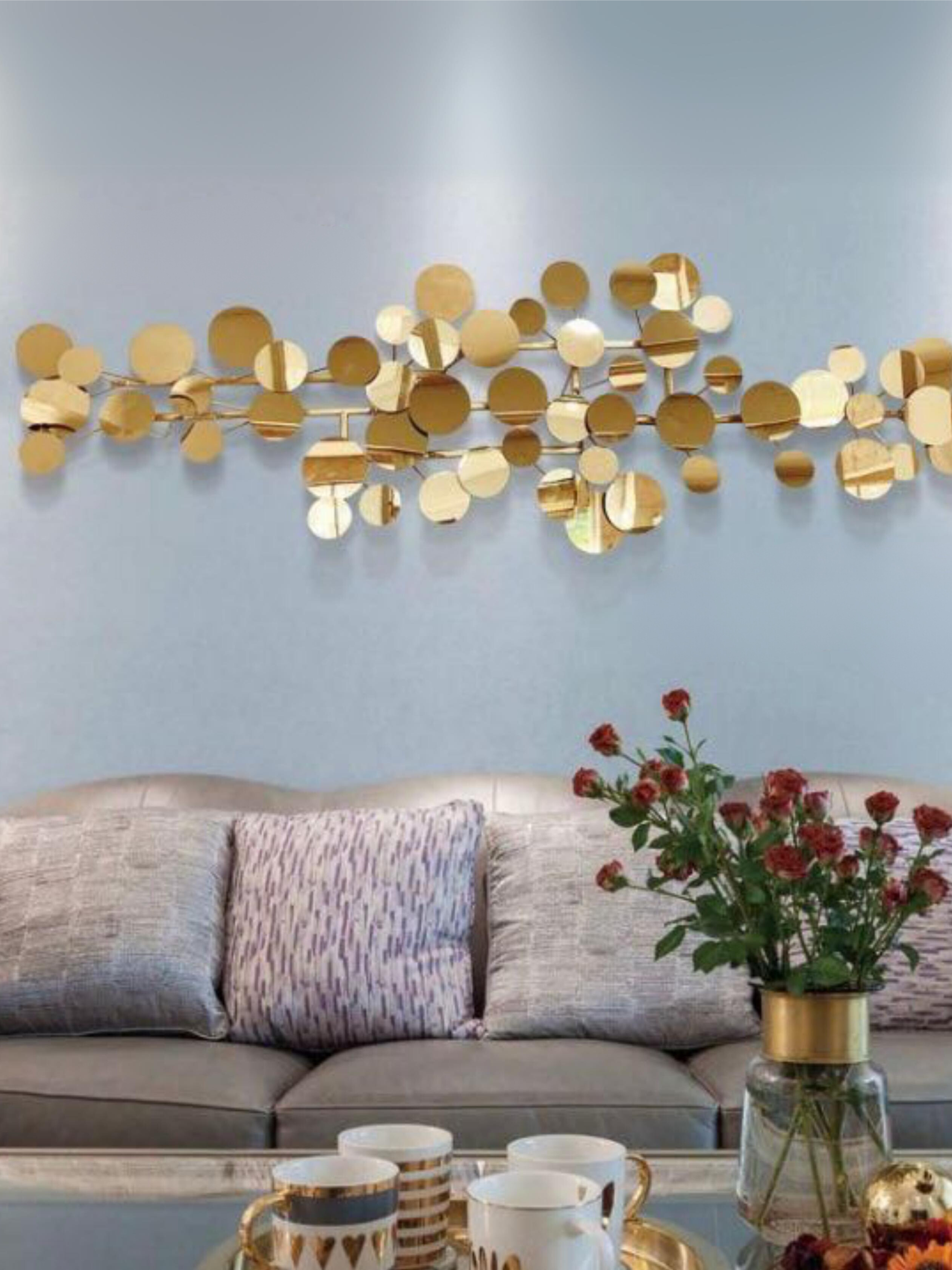 Gold Round Metal Wall Art