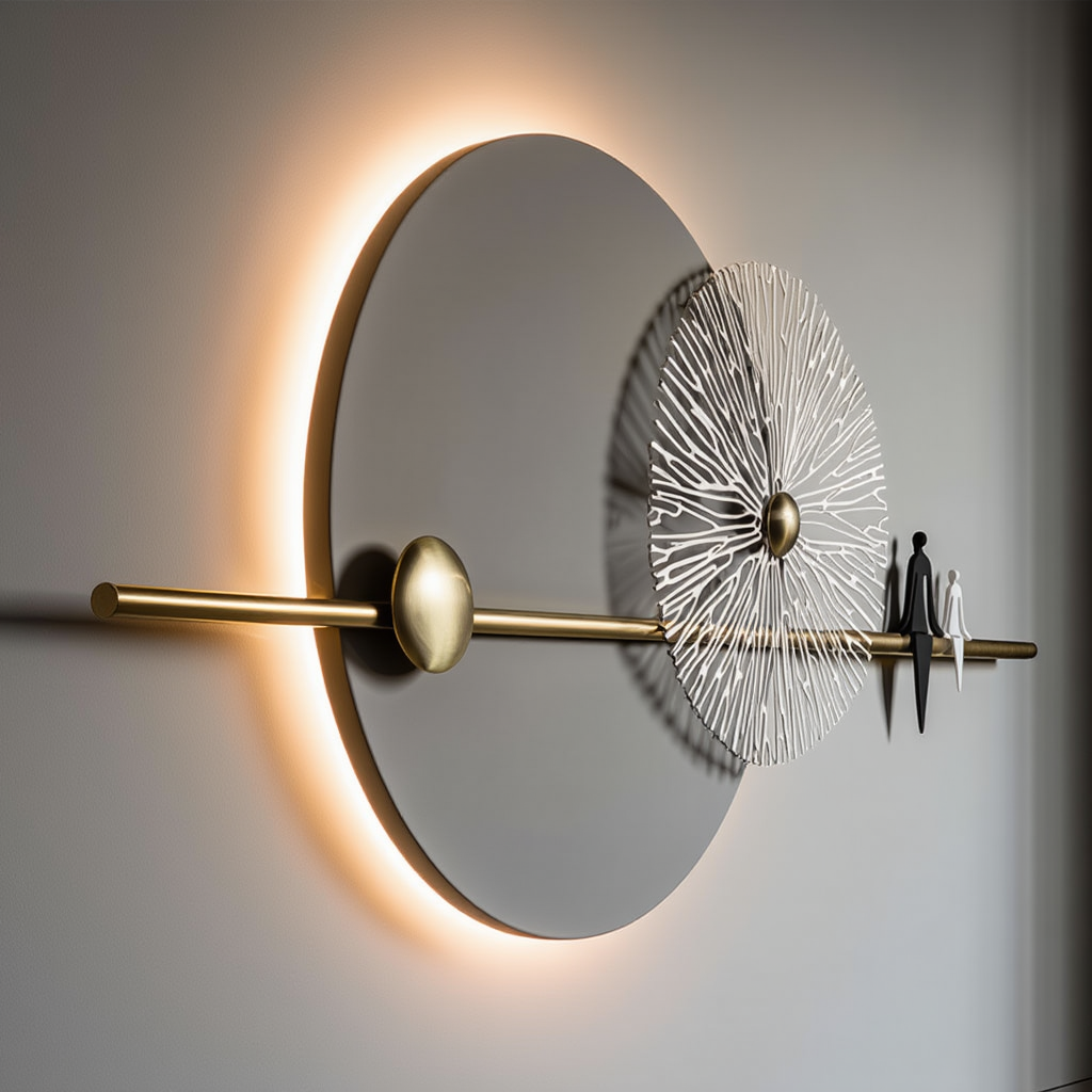 LED Metal Art 3D Round Metal Wall Decor