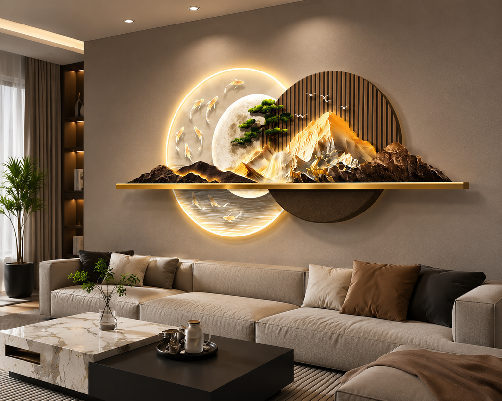 3D Crystal wall decor with LED lights
