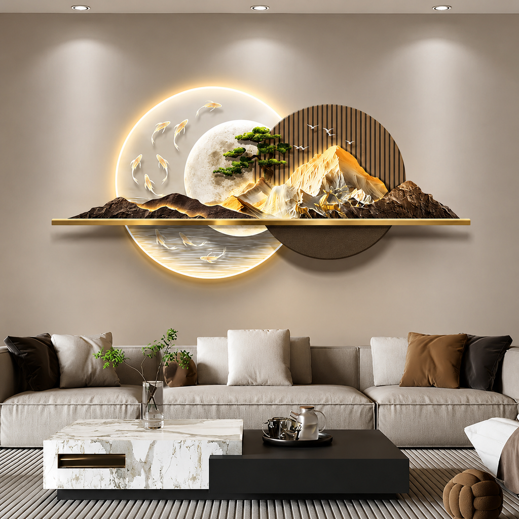 3D Crystal wall decor with LED lights